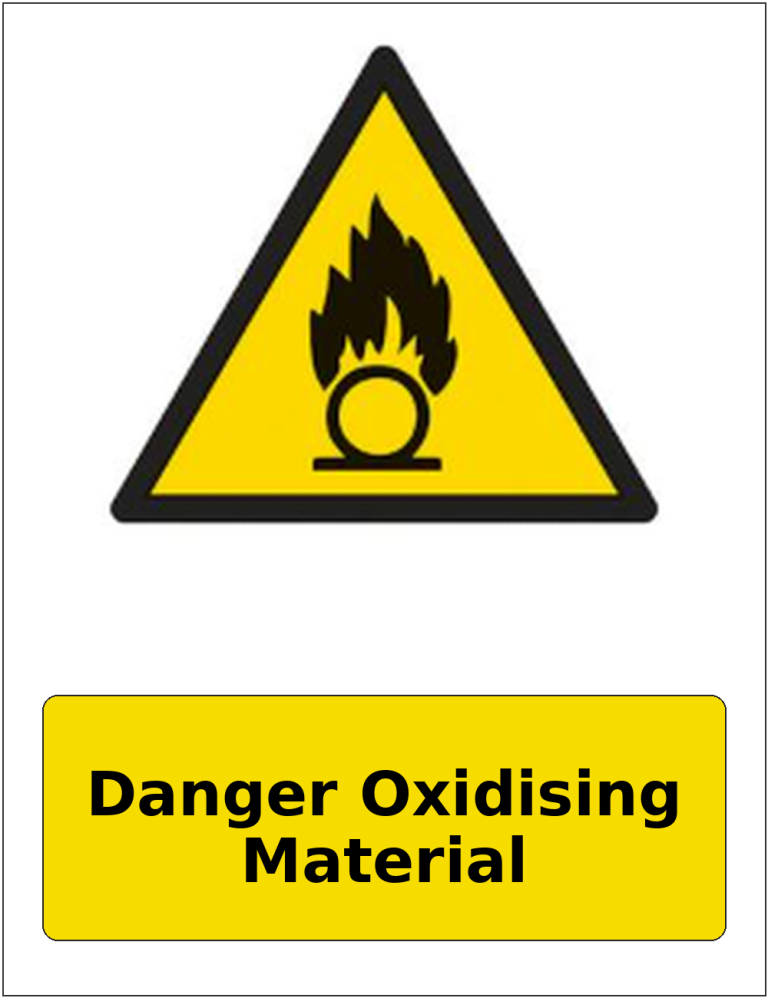 Danger Oxidising Material portrait oxidising warning sticker