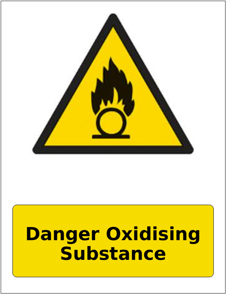 Danger Oxidising Substance portrait oxidising warning sticker