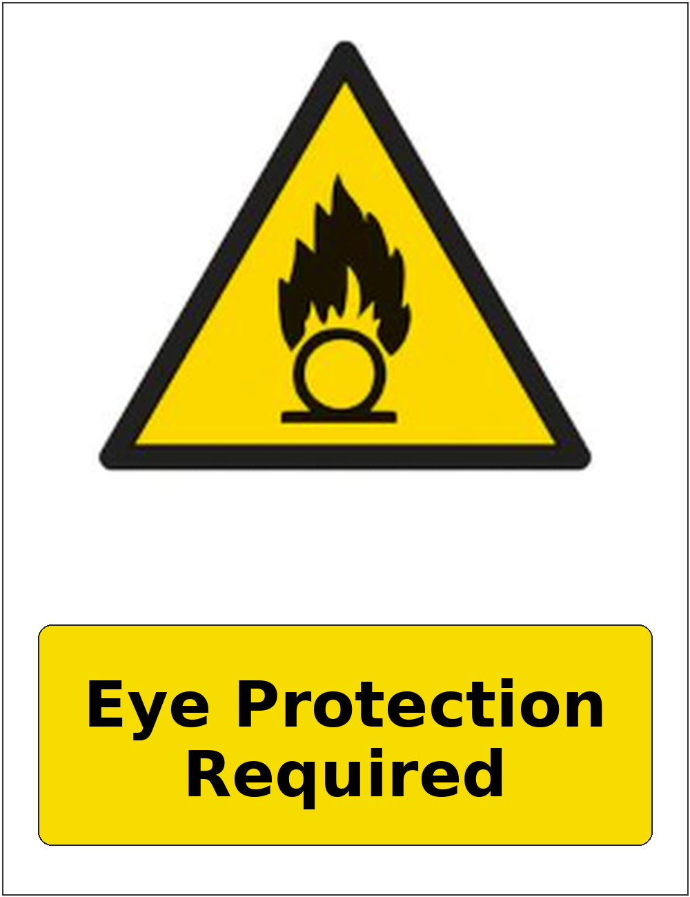 Eye Protection Required portrait oxidising warning sticker