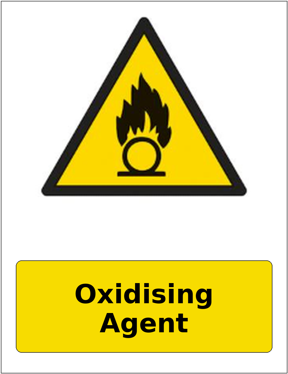 Oxidising Agent portrait oxidising warning sticker