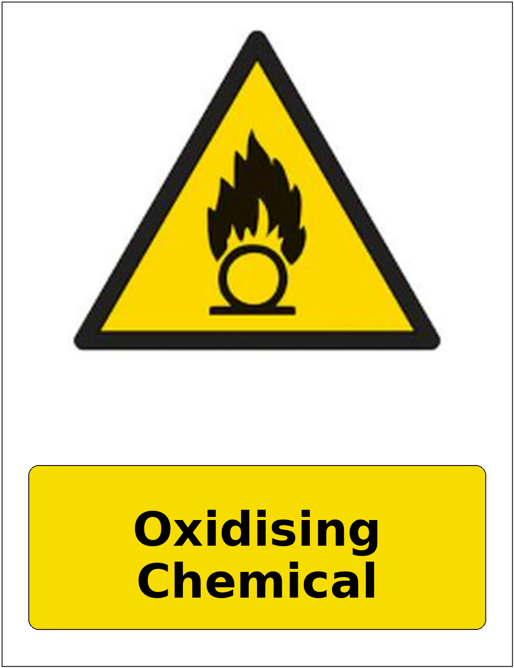 Oxidising Chemical portrait oxidising warning sticker