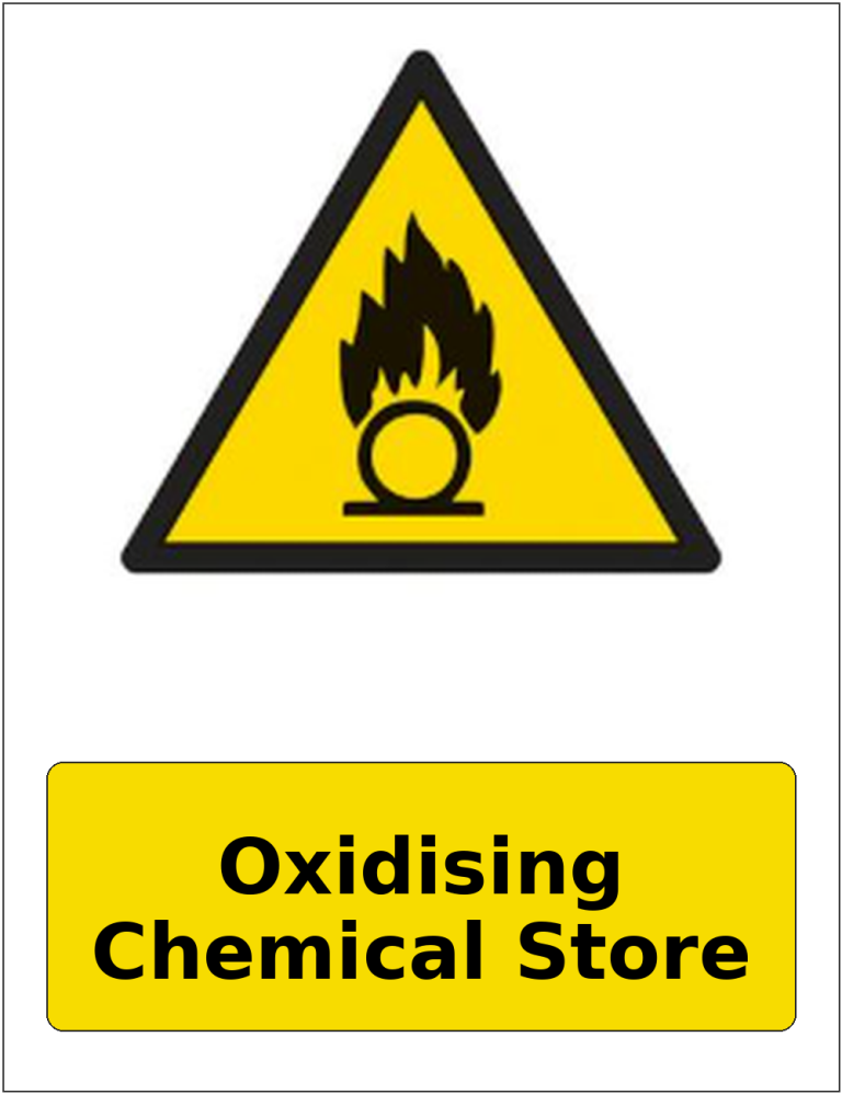 Oxidising Chemical Store portrait oxidising warning sticker