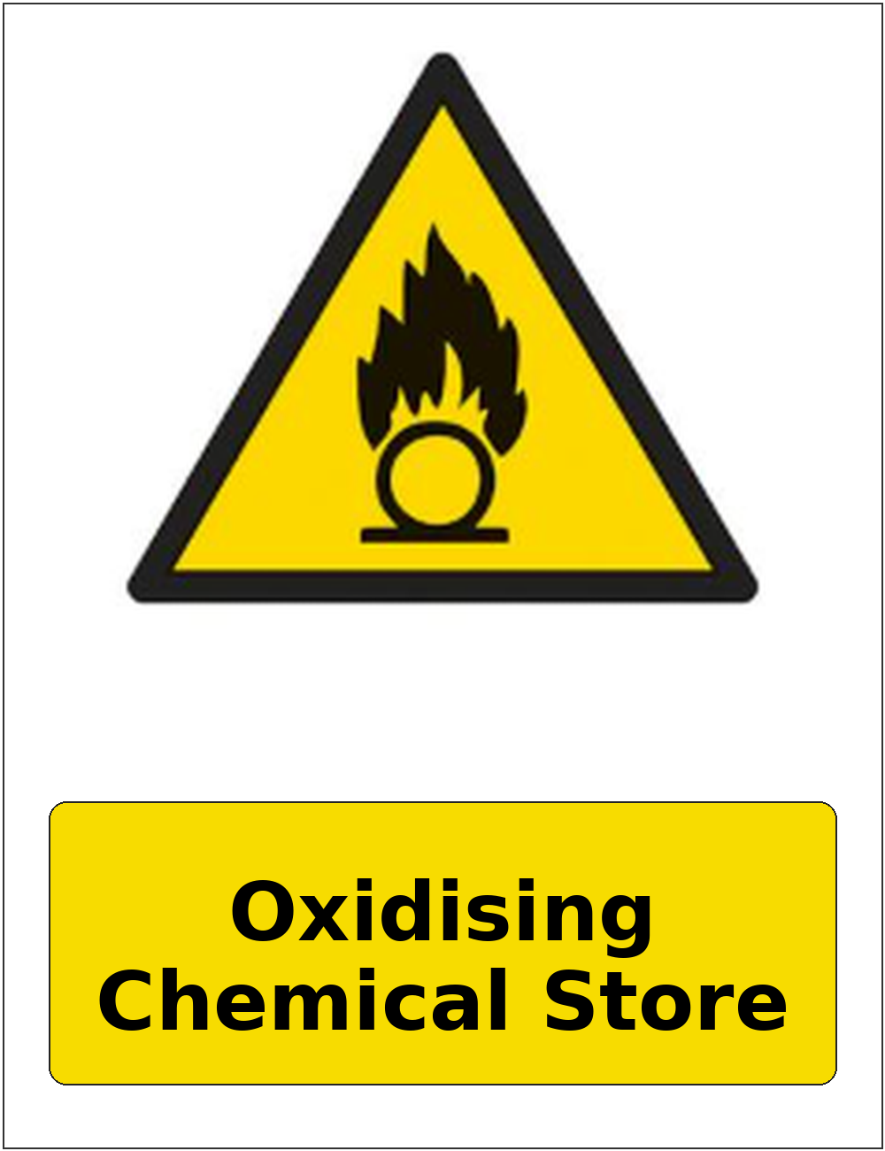 Oxidising Chemical Store portrait oxidising warning sticker