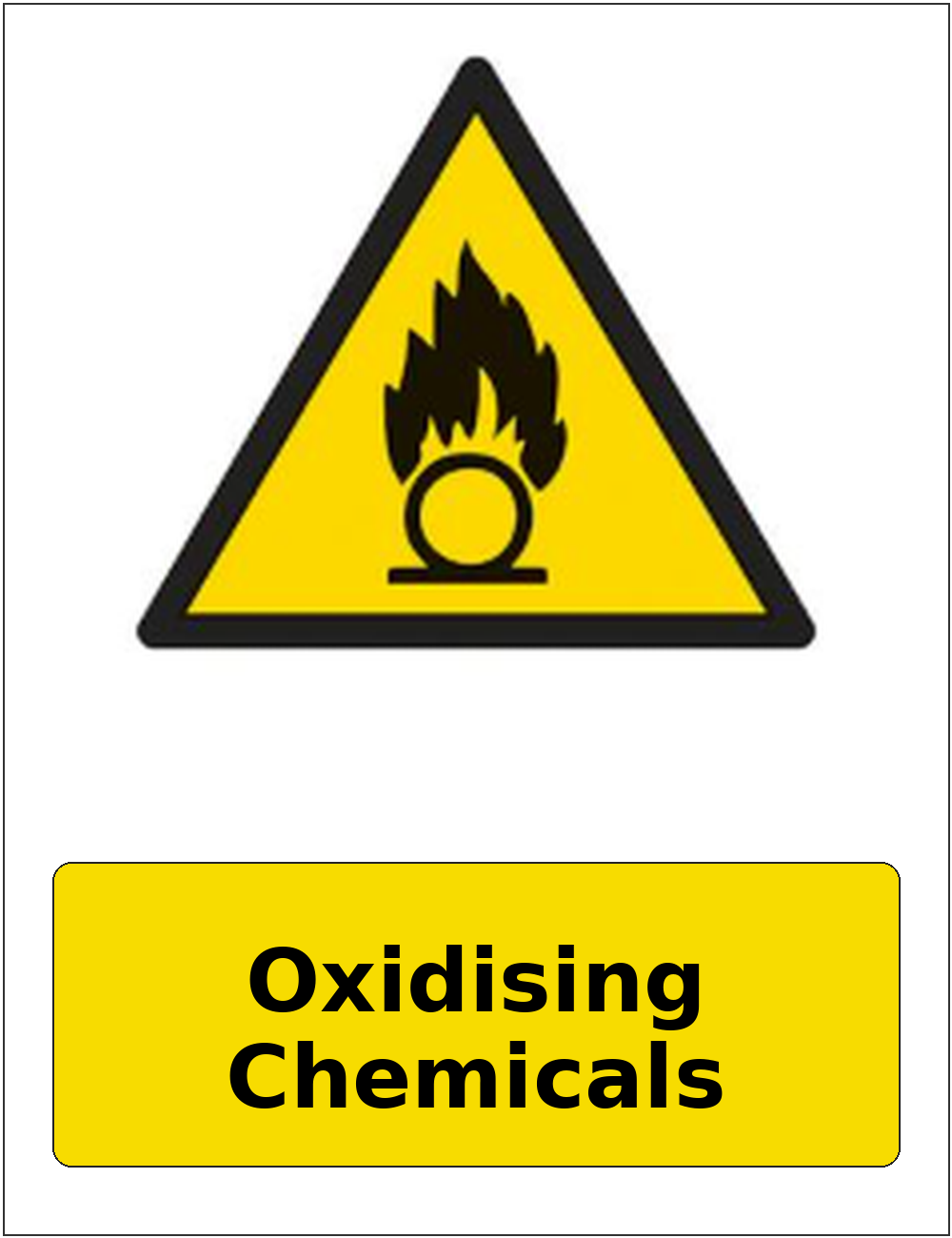 Oxidising Chemicals portrait oxidising warning sticker