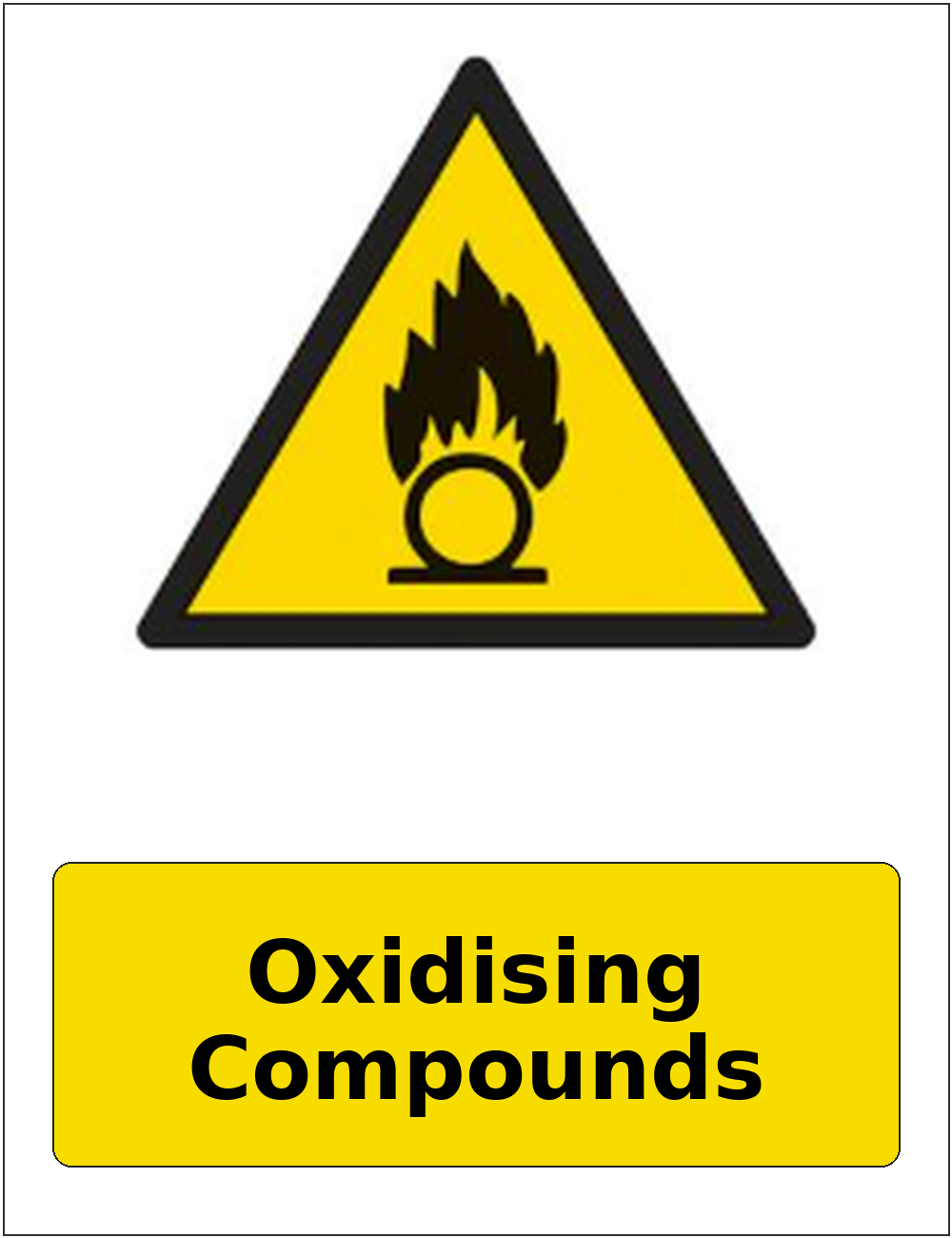 Oxidising Compounds portrait oxidising warning sticker