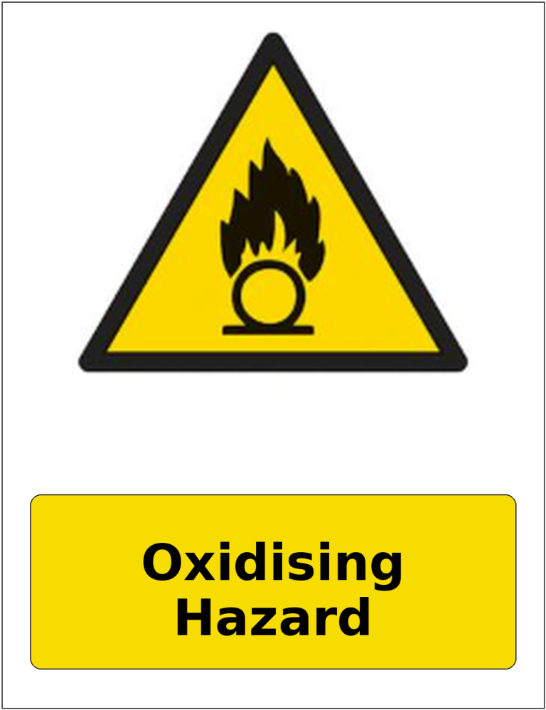 Oxidising Hazard portrait oxidising warning sticker