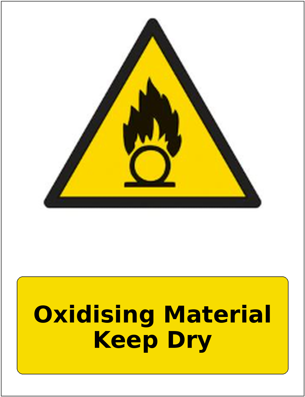 Oxidising Material Keep Dry portrait oxidising warning sticker