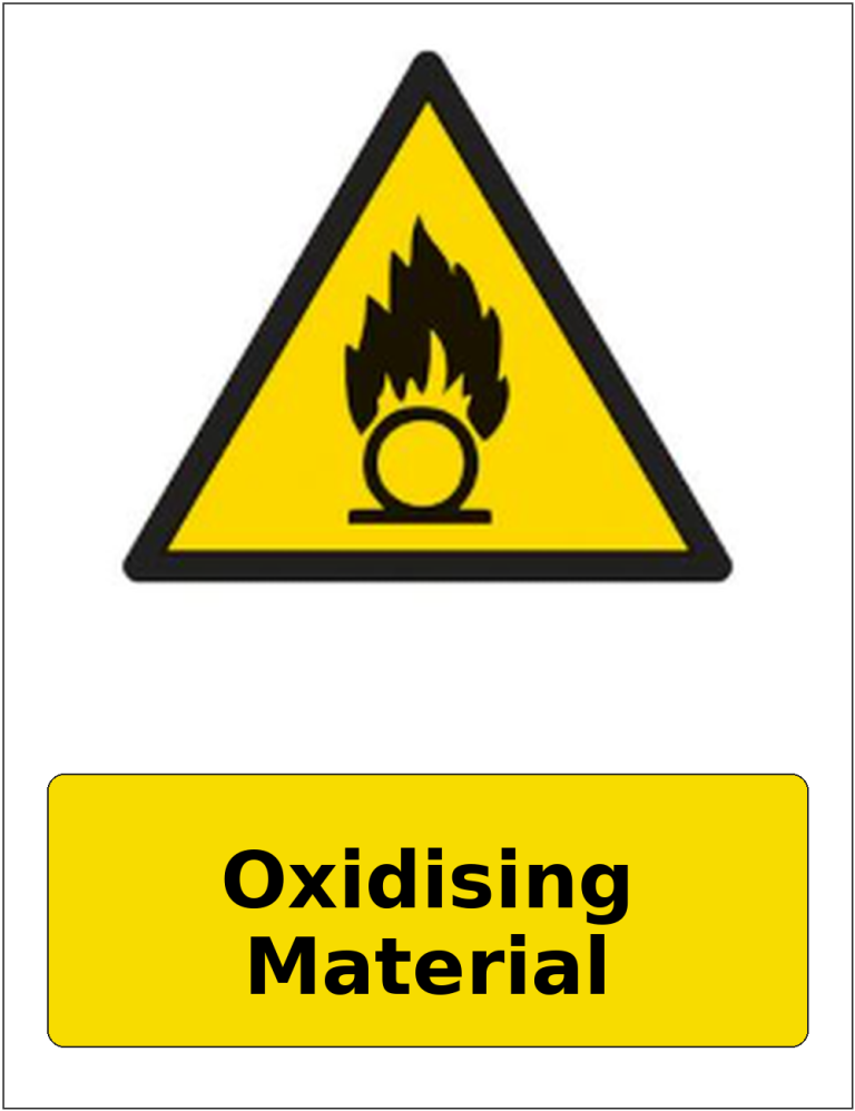 Oxidising Material portrait oxidising warning sticker