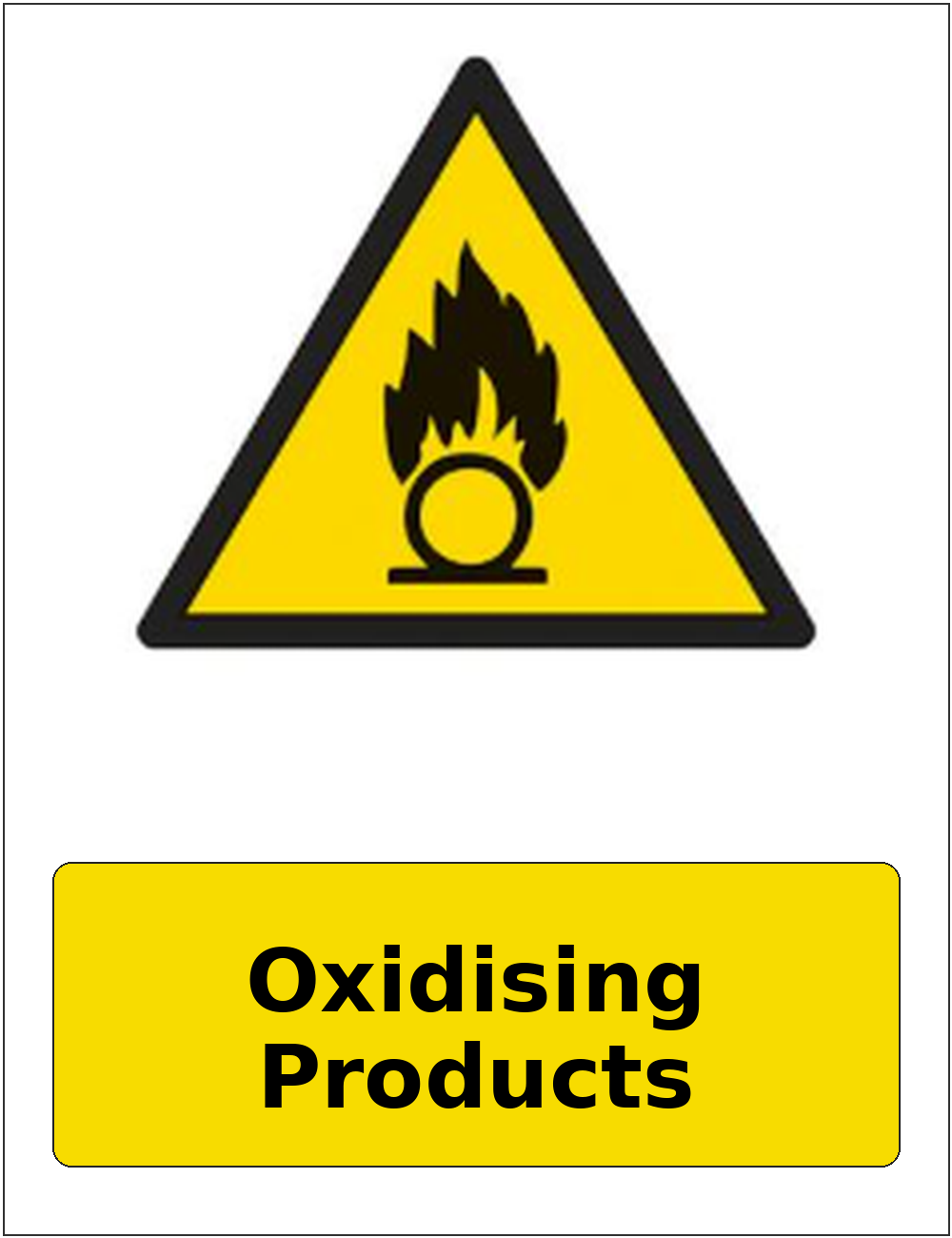 Oxidising Products portrait oxidising warning sticker