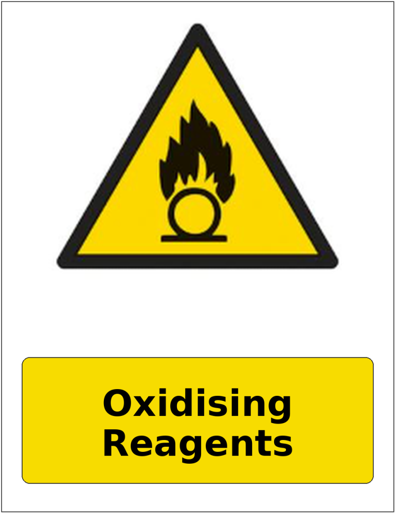 Oxidising Reagents portrait oxidising warning sticker