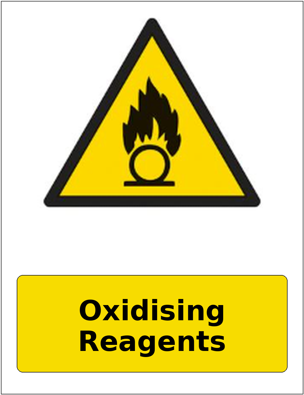 Oxidising Reagents portrait oxidising warning sticker