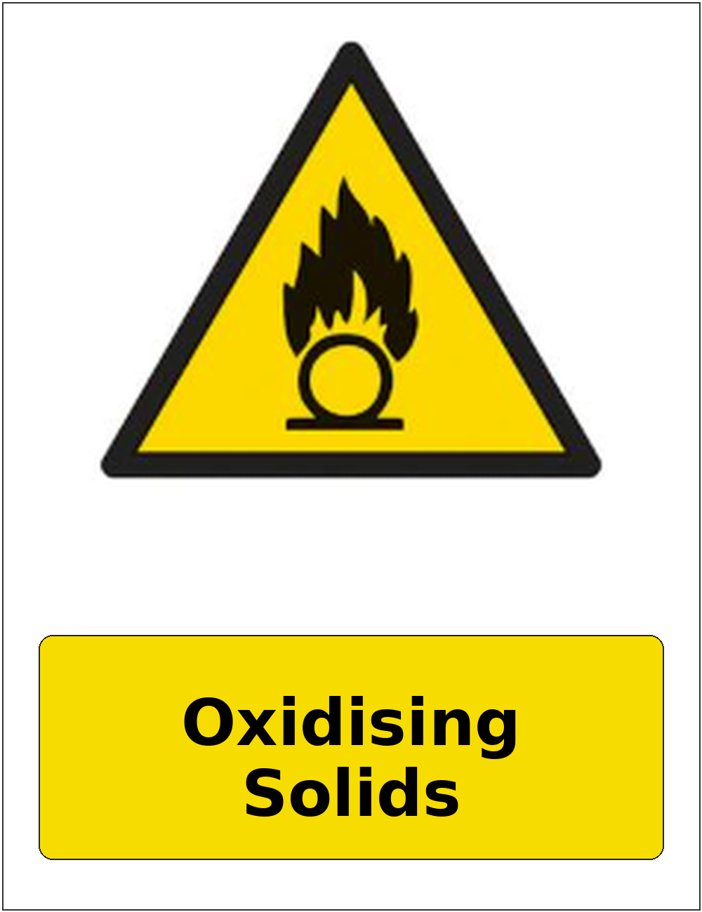 Oxidising Solids portrait oxidising warning sticker