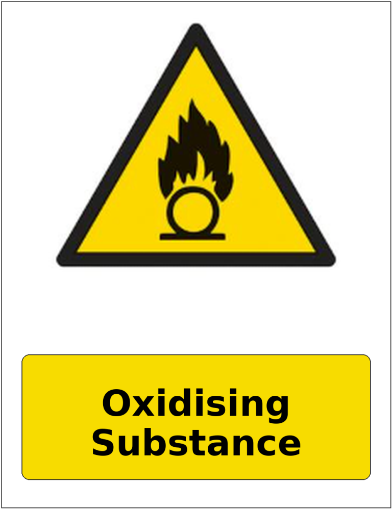 Oxidising Substance portrait oxidising warning sticker