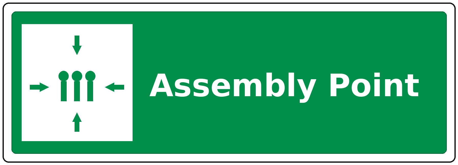 Assembly Point landscape fire safety sticker