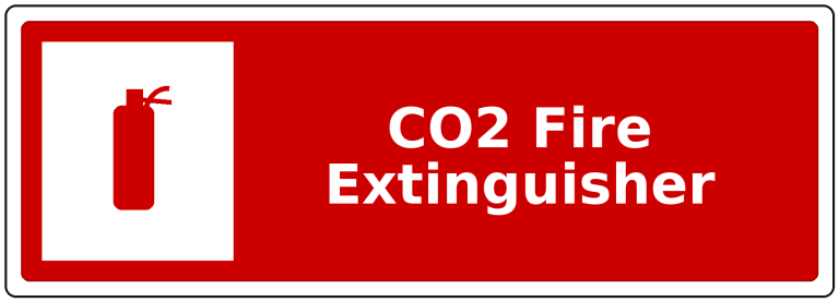 CO2 Fire Extinguisher landscape fire safety sticker