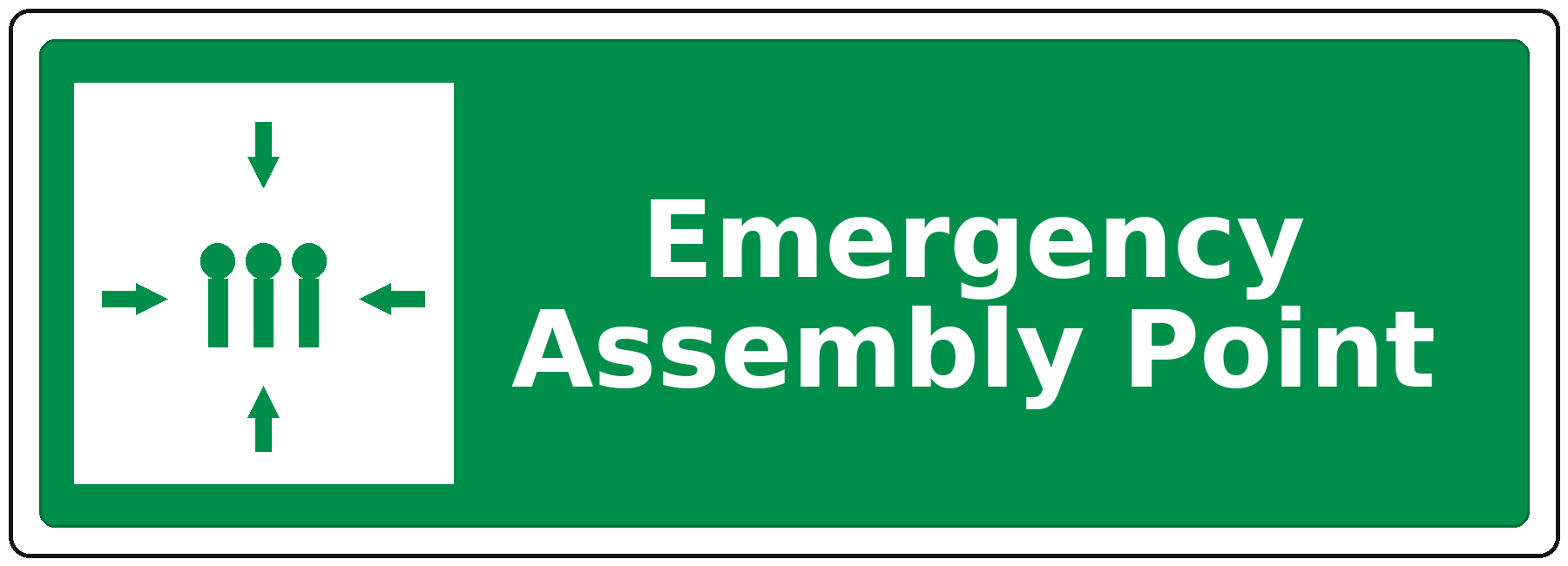 Emergency Assembly Point landscape fire safety sticker