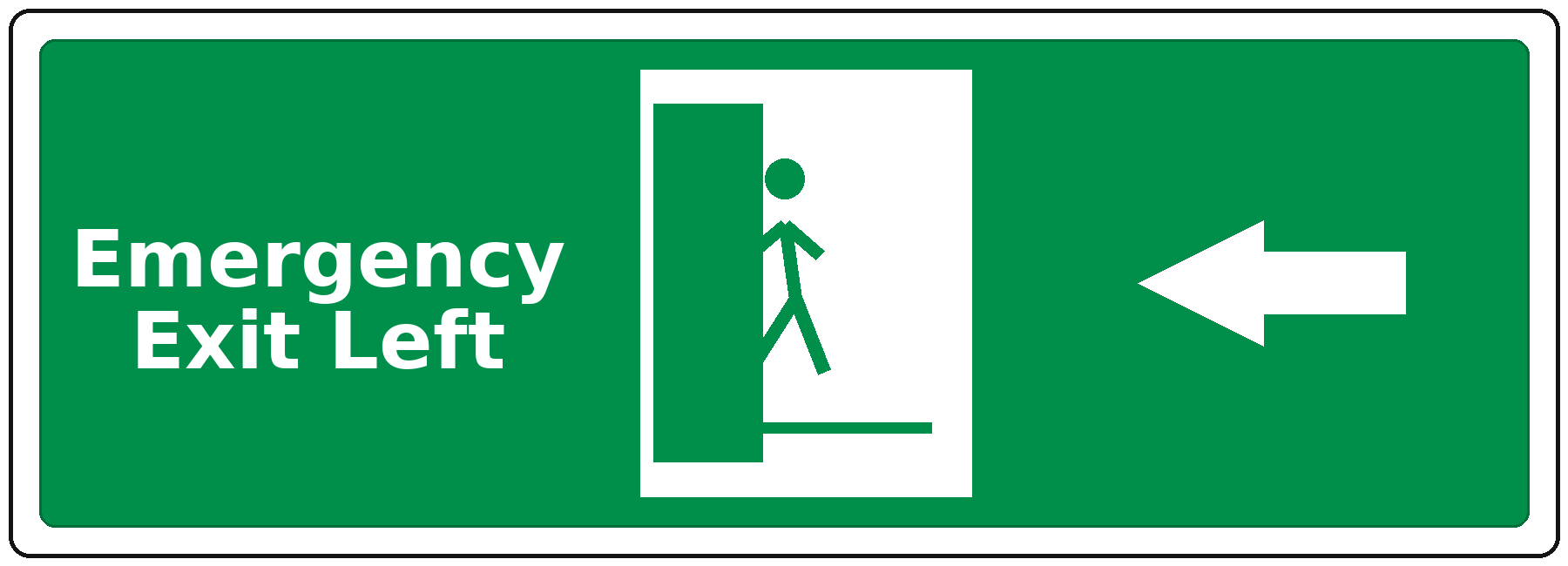Emergency Exit Left landscape fire safety sticker
