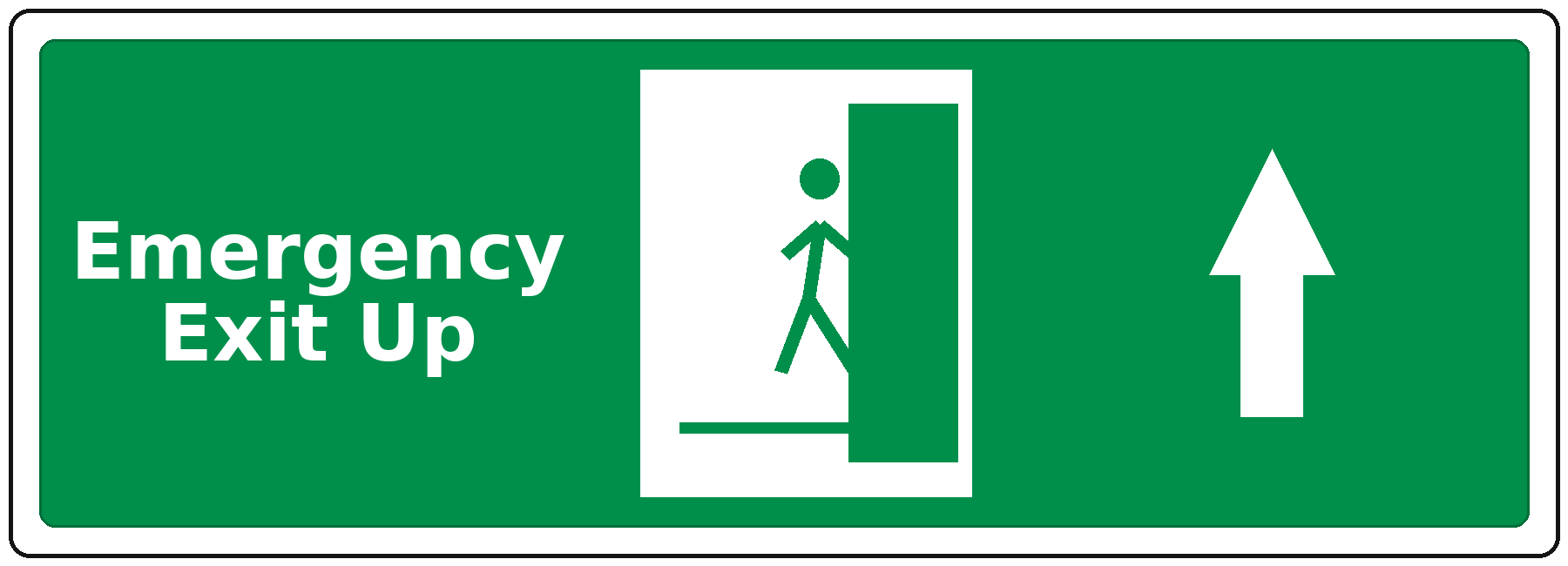Emergency Exit Up landscape fire safety sticker