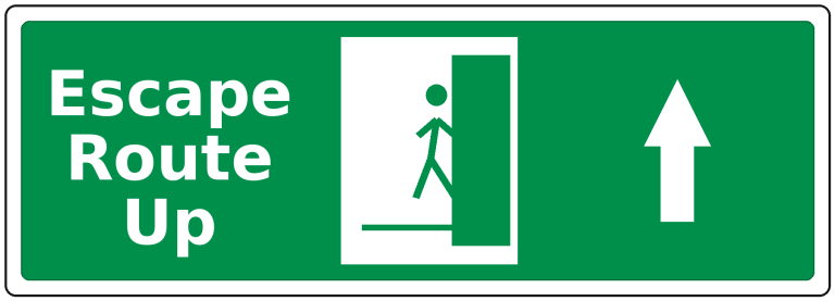 Escape Route Up landscape fire safety sticker