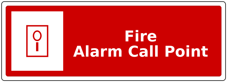 Fire Alarm Call Point landscape fire safety sticker