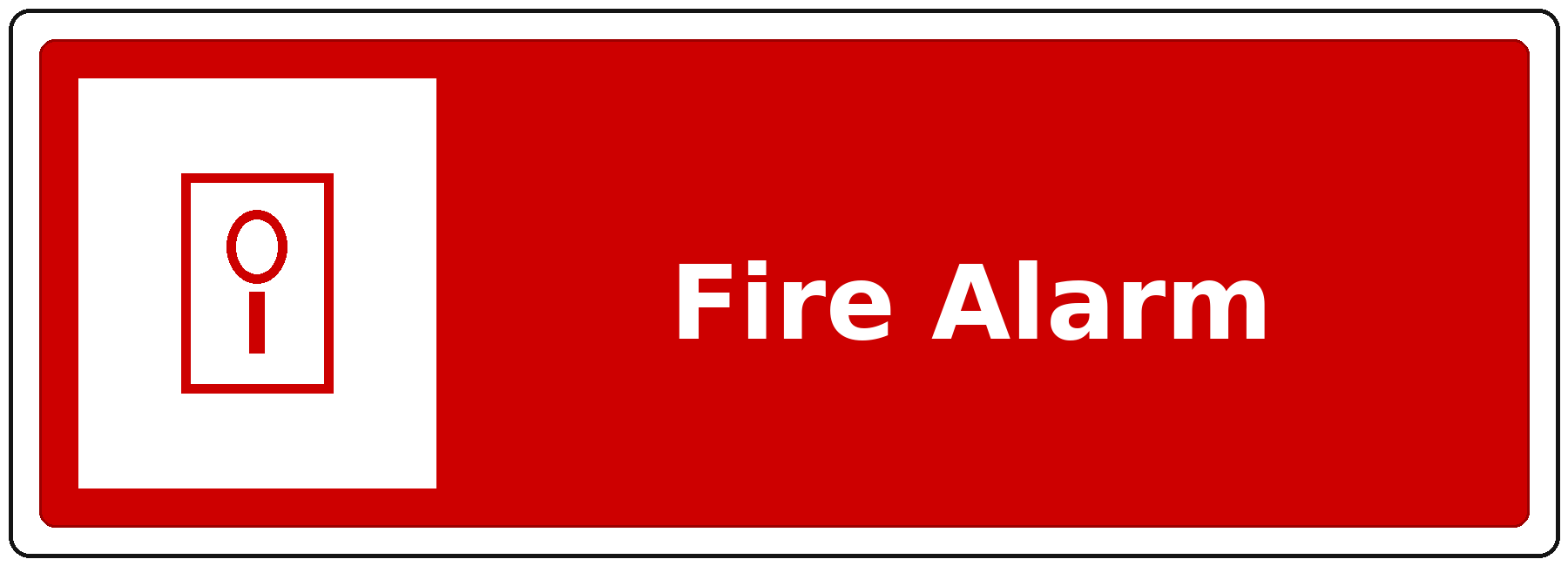 Fire Alarm landscape fire safety sticker