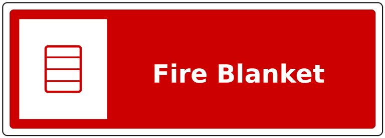 Fire Blanket landscape fire safety sticker