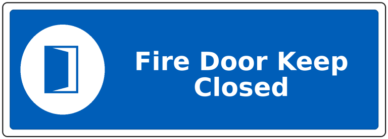 Fire Door Keep Closed landscape fire safety sticker