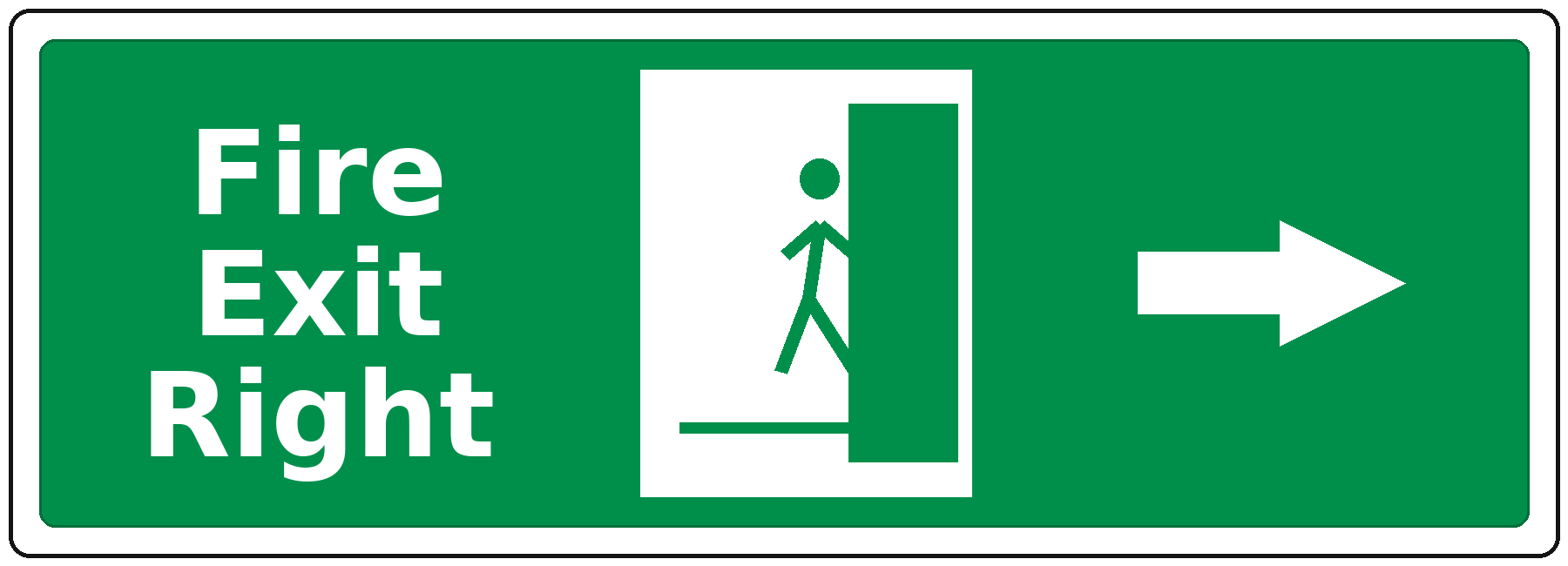 Fire Exit Right landscape fire safety sticker