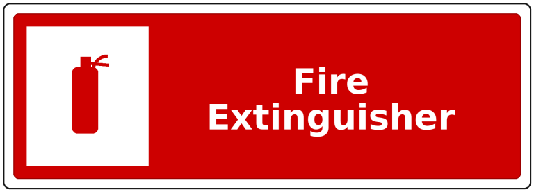 Fire Extinguisher landscape fire safety sticker