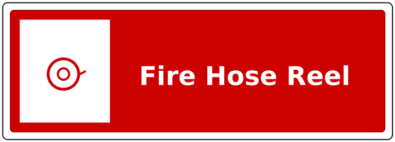 Fire Hose Reel landscape fire safety sticker