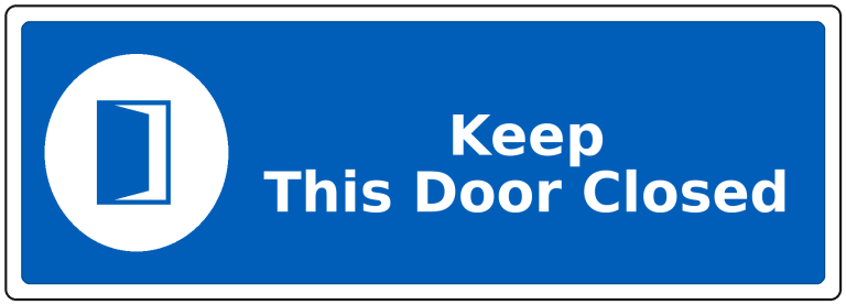 Keep This Door Closed landscape fire safety sticker