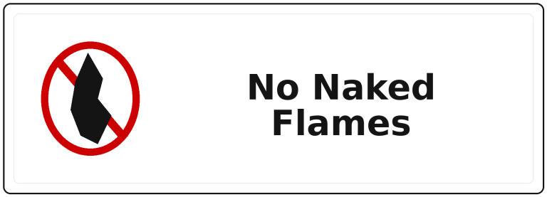 No Naked Flames landscape fire safety sticker