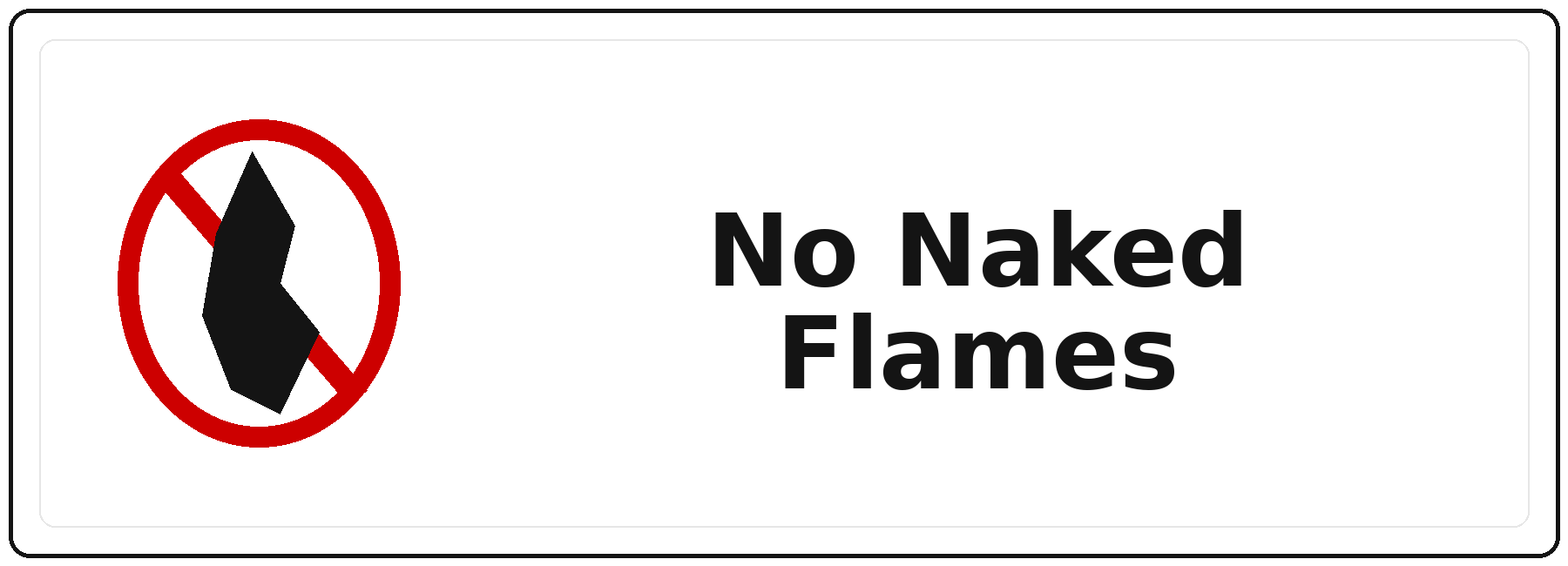 No Naked Flames landscape fire safety sticker