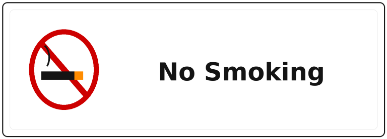 No Smoking landscape fire safety sticker