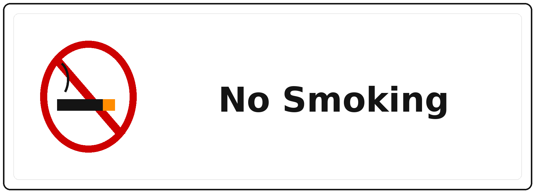 No Smoking landscape fire safety sticker