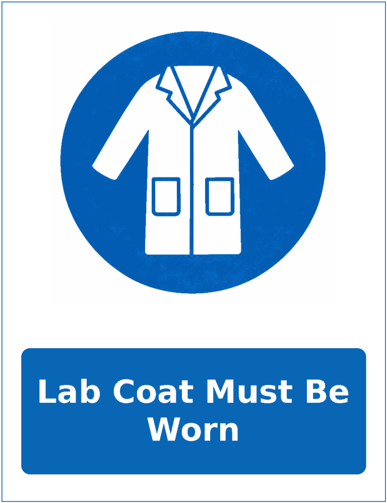 Lab Coat Must Be Worn mandatory protective clothing sticker