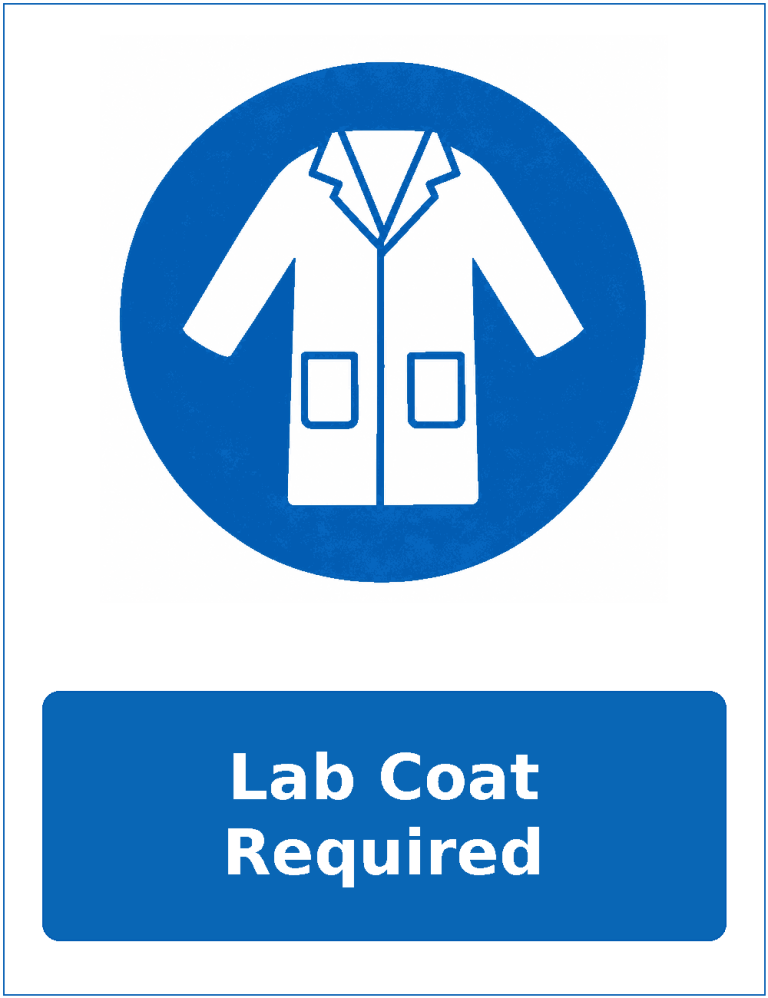 Lab Coat Required mandatory protective clothing sticker