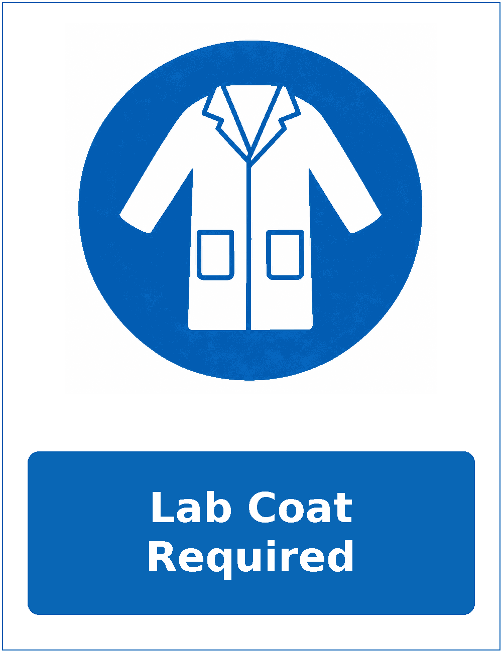 Lab Coat Required mandatory protective clothing sticker