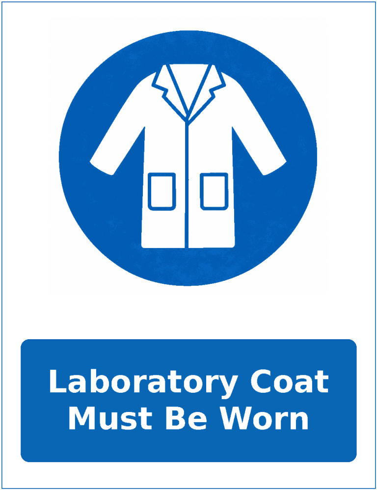Laboratory Coat Must Be Worn mandatory protective clothing sticker