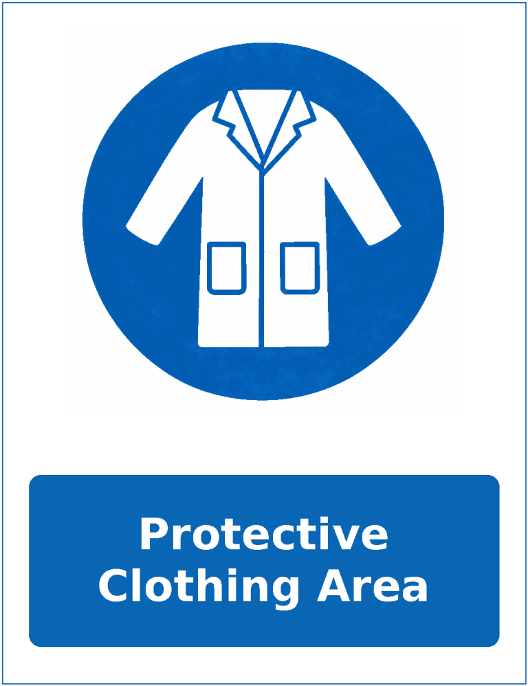 Protective Clothing Area mandatory protective clothing sticker