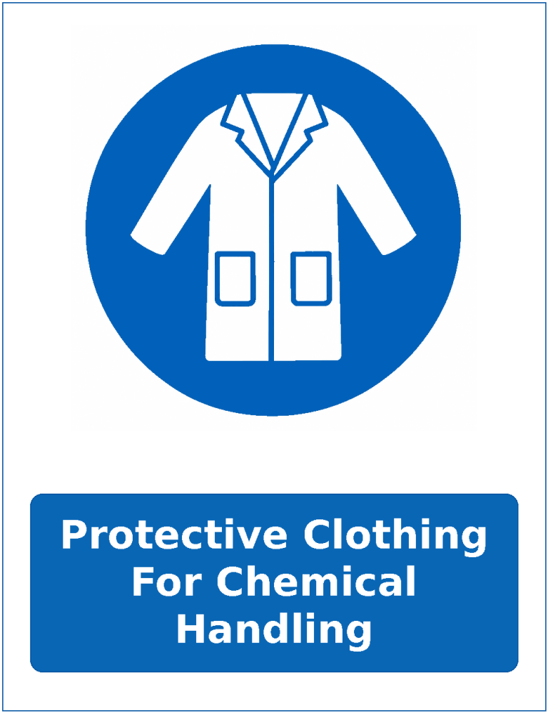 Protective Clothing For Chemical Handling mandatory protective clothing sticker