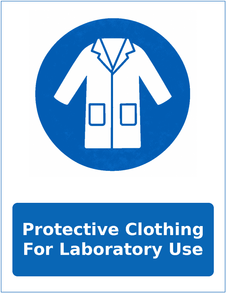 Protective Clothing For Laboratory Use mandatory protective clothing sticker