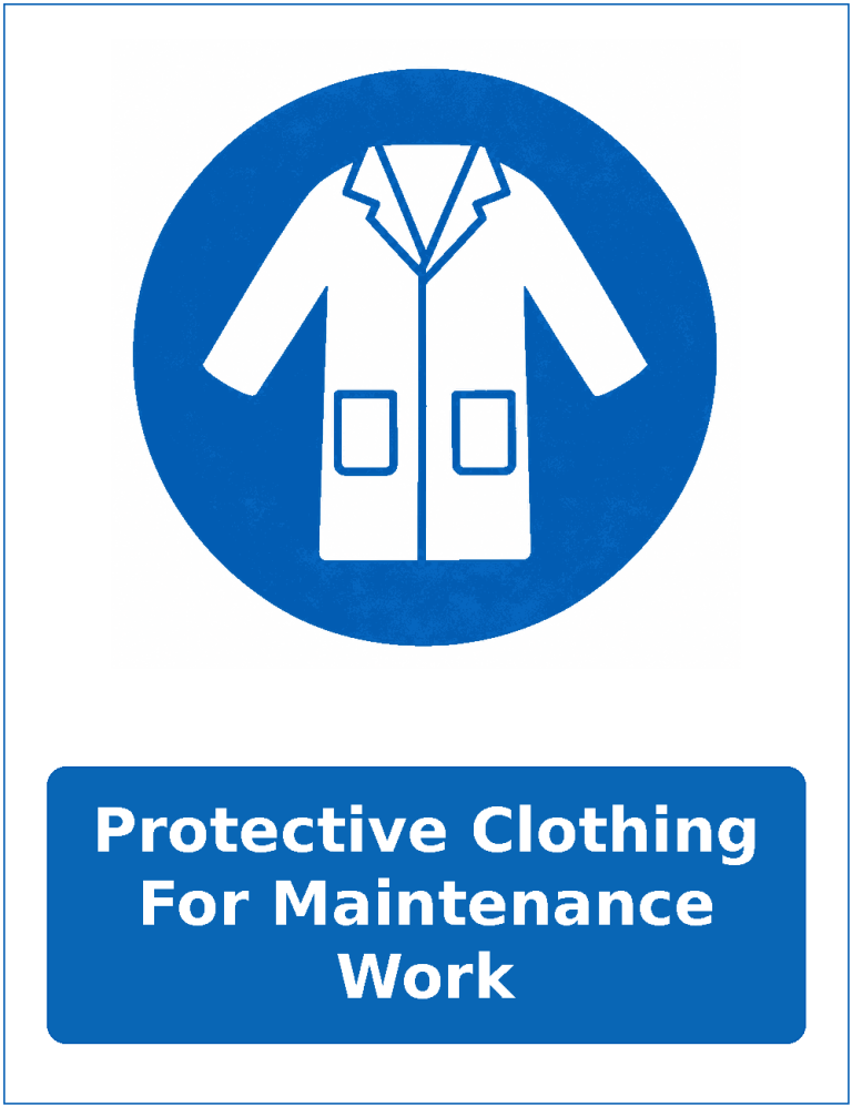 Protective Clothing For Maintenance Work mandatory protective clothing sticker