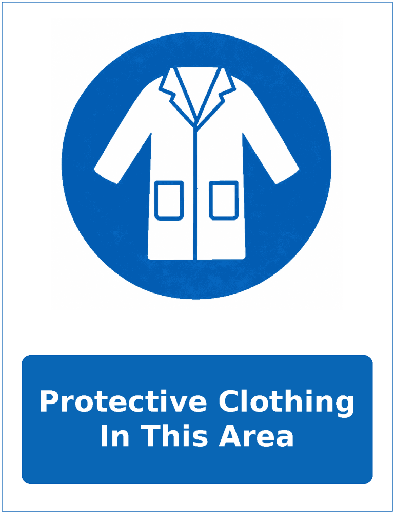 Protective Clothing In This Area mandatory protective clothing sticker