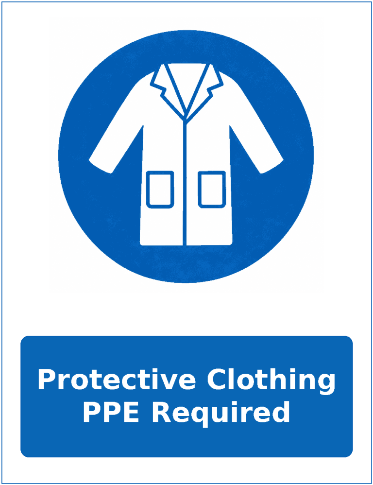 Protective Clothing PPE Required mandatory protective clothing sticker