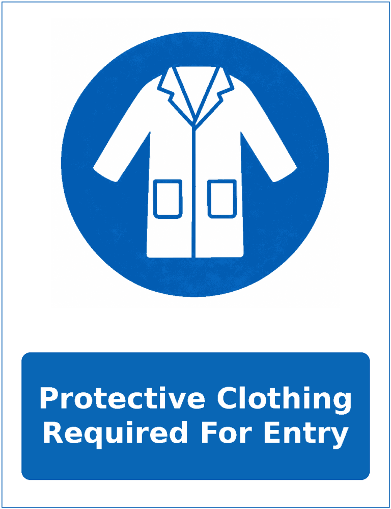 Protective Clothing Required For Entry mandatory protective clothing sticker