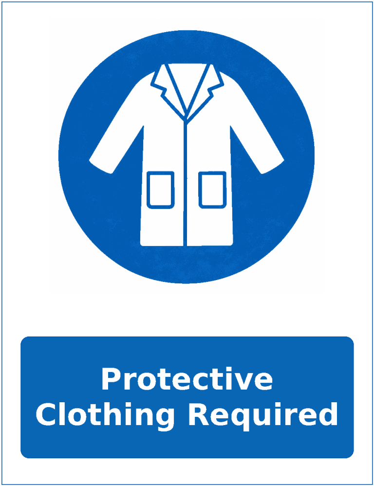 Protective Clothing Required mandatory protective clothing sticker