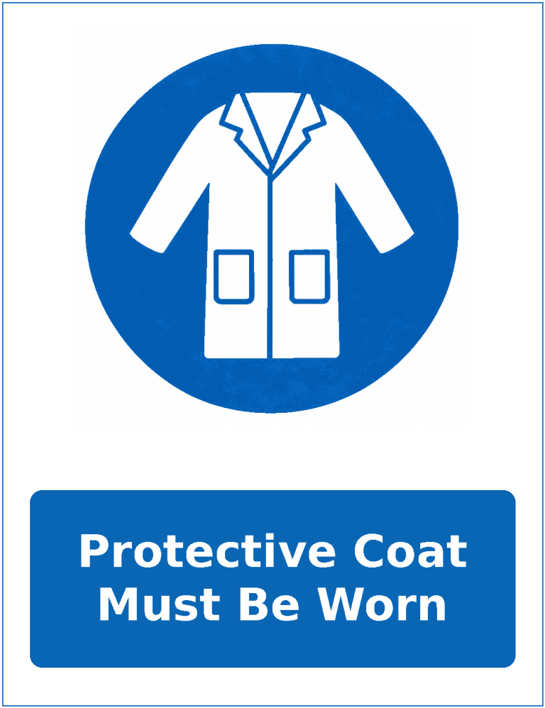 Protective Coat Must Be Worn mandatory protective clothing sticker
