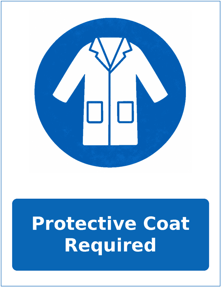 Protective Coat Required mandatory protective clothing sticker
