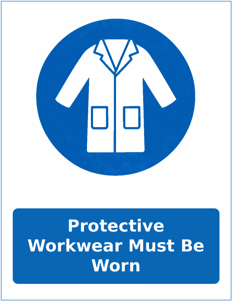 Protective Workwear Must Be Worn mandatory protective clothing sticker